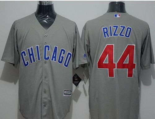 Cubs #44 Anthony Rizzo Grey New Cool Base Stitched MLB Jersey - Click Image to Close